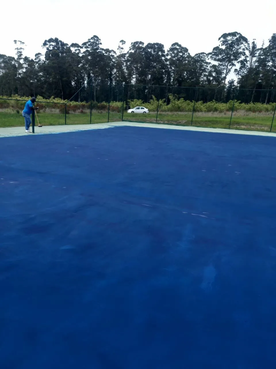 Tennis court surface preparation